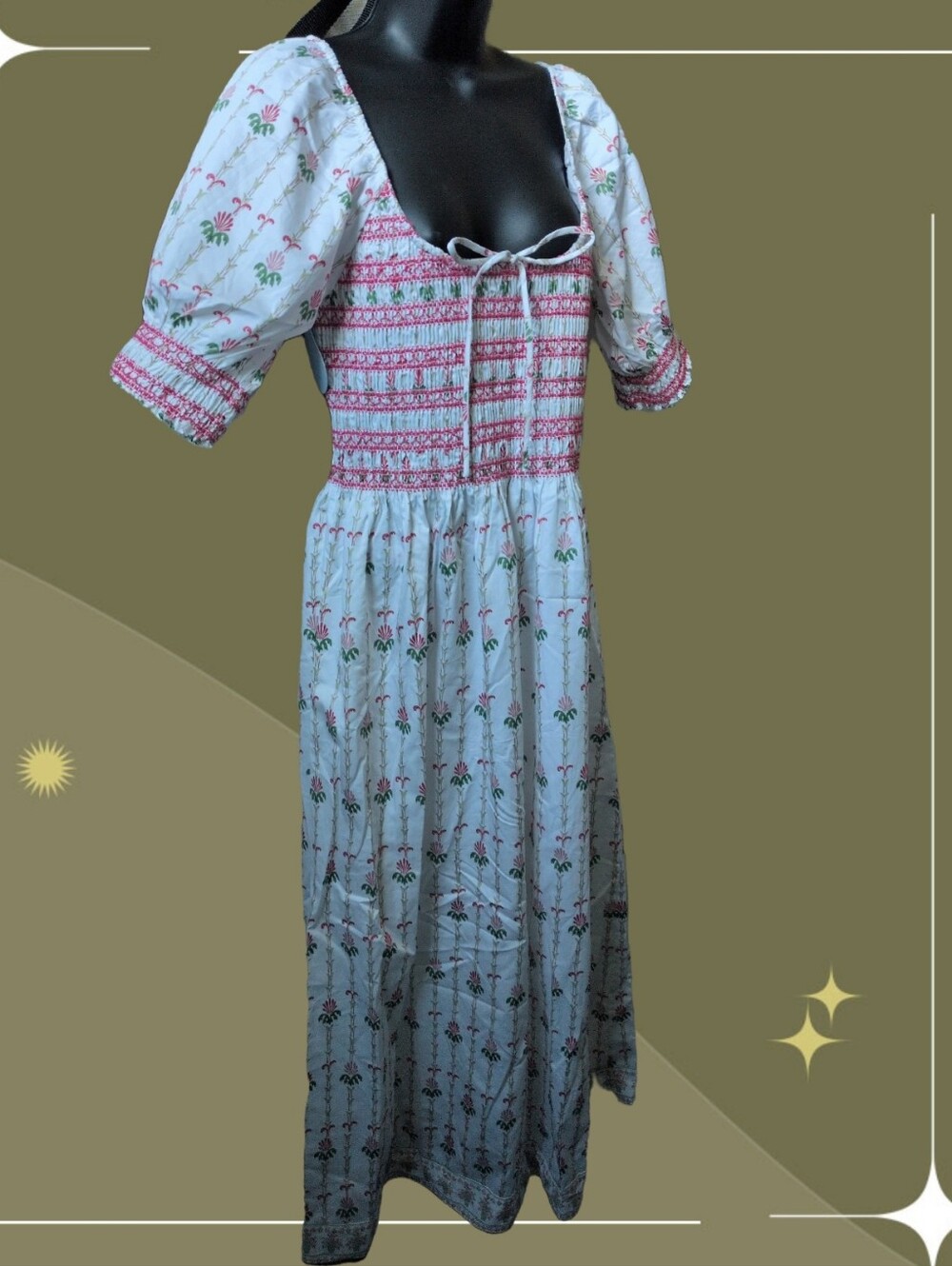 ✨Nwt The Madeline Nap Dress by Hill House Home  in White Trailing Fern size L